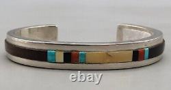 Early Multi-Stone Inlay Bracelet by Jesse Monongye