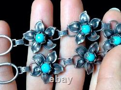 Early Native American Art Deco/art nouveau turquoise sterling silver necklace