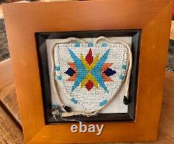 Early Native American Beaded Pouch on Buckskin. Came from Yakama Nation