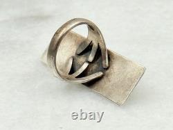 Early Native American Bell Trading Post Sterling Silver 925 Turquoise Ring Sz 5