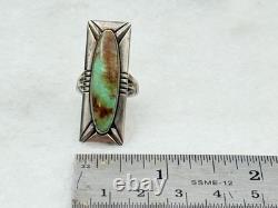 Early Native American Bell Trading Post Sterling Silver 925 Turquoise Ring Sz 5