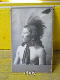 Early Native American Chief Big Face Cabinet Card Oklahoma Photographer Shiffert