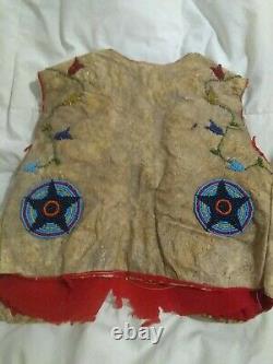 Early Native American Childs Beaded Leather Vest