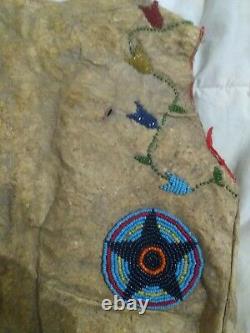 Early Native American Childs Beaded Leather Vest