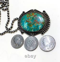 Early Native American High Grade Royston Turquoise Pin/Pendant/Necklace