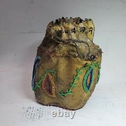 Early Native American Indian Beaded Tobacco / Medicine Bag