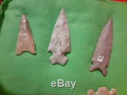 Early Native American Indian Stone Arrowhead Artifact Lot Group Of 9