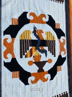 Early Native American Indian Woven Rug Blanket Textile 82x 48 Eagle Snake