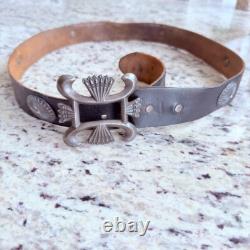 Early Native American Navajo John B. Begay Jr. Sterling Silver Concho Belt