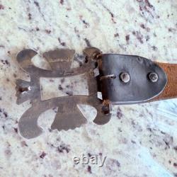 Early Native American Navajo John B. Begay Jr. Sterling Silver Concho Belt