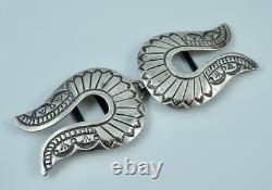 Early Native American Navajo Sterling Silver Hand Punch Belt Buckle Vintage Tool