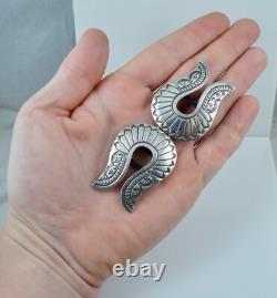 Early Native American Navajo Sterling Silver Hand Punch Belt Buckle Vintage Tool