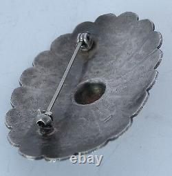 Early Native American, Navajo Sterling silver pin brooch, unique hand stamped