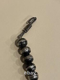 Early Native American Silver Melon Bead Necklace