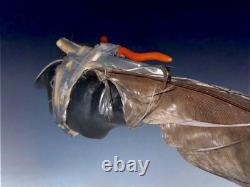 Early Native American Zuni Carved Jet Wolf Fetish By Teddy Weahkee (d.)