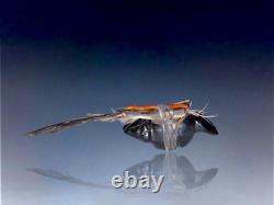 Early Native American Zuni Carved Jet Wolf Fetish By Teddy Weahkee (d.)