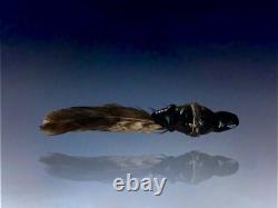 Early Native American Zuni Carved Jet Wolf Fetish By Teddy Weahkee (d.)