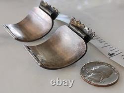 Early Native Navajo Sterling Silver Turquoise deer Buck elk Watch Tips ends