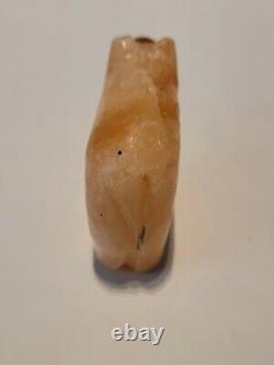 Early Native Zuni Carved Stone Bear Fetish Healing Red Arrow 2.5 Wide Rare