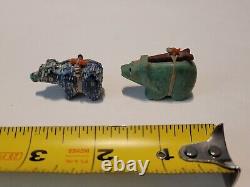 Early Native Zuni Carved Stone Bear Fetish Minatures 1.25 Lot of 2 Rare