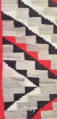 Early Navajo Area Rug Blanket Native American Textile Weaving LARGE 83 x 69