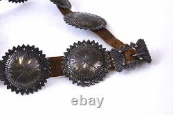 Early Navajo Concho Belt Sun Style Round Conchas c. 1910