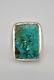 Early Navajo Dead Pawn Sterling Silver Royston Turquoise Ingot Men's Ring 17.5g