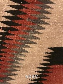 Early Navajo Eye Dazzler handwoven rug weaving, 36x29. Mint, Superb