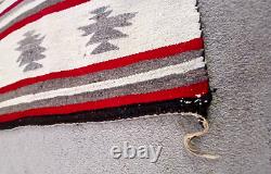 Early Navajo Handmade Geometric Thunderbird Reversable Eye Dazzler Rug 48 x 34