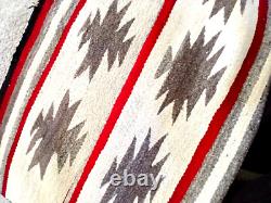 Early Navajo Handmade Geometric Thunderbird Reversable Eye Dazzler Rug 48 x 34