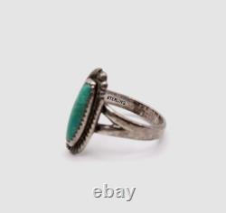 Early Navajo Harvey Era Sterling Silver Navajo Turquoise Ring