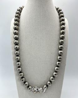 Early Navajo Pearls Heavy OLD PAWN Silver Beads 25 164 Grams