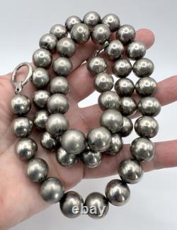 Early Navajo Pearls Heavy OLD PAWN Silver Beads 25 164 Grams