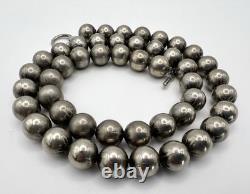 Early Navajo Pearls Heavy OLD PAWN Silver Beads 25 164 Grams