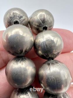 Early Navajo Pearls Heavy OLD PAWN Silver Beads 25 164 Grams