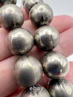 Early Navajo Pearls Heavy OLD PAWN Silver Beads 25 164 Grams