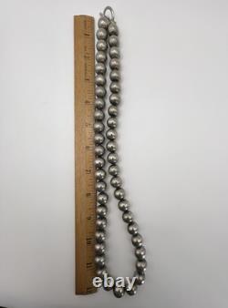 Early Navajo Pearls Heavy OLD PAWN Silver Beads 25 164 Grams