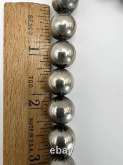Early Navajo Pearls Heavy OLD PAWN Silver Beads 25 164 Grams