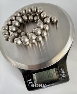 Early Navajo Pearls Heavy OLD PAWN Silver Beads 25 164 Grams