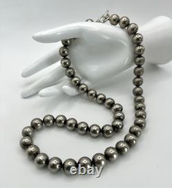 Early Navajo Pearls Heavy OLD PAWN Silver Beads 25 164 Grams