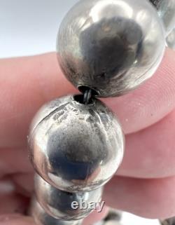 Early Navajo Pearls Heavy OLD PAWN Silver Beads 25 164 Grams