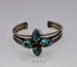 Early Navajo Quality Turquoise and Sterling Silver Cuff Bracelet