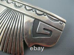 Early Navajo Signed Sterling Tommy Singer Hair Clip 3 Inches 32 Grams Rare