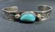 Early Navajo Stamped Sterling And Turquoise Cuff Bracelet Large Size Unisex