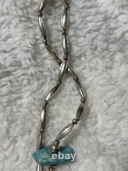 Early Navajo Sterling Pearl handmade Bead Necklace