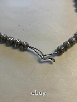 Early Navajo Sterling Sand Cast Naja Squash Blossom Necklace Old Pawn