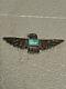 Early Navajo Sterling Silver Thunderbird Turquoise Pin