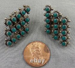 Early Navajo Sterling Silver & Turquoise Bracelet, Ring, Earrings Set