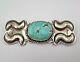 Early Navajo Sterling Silver Webbed Fox Turquoise Brooch Pin 3.75- 38.5g