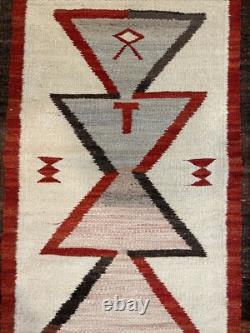 Early Navajo Textile Tapestry Rug Wall Hanging Estate Authentic Hand Crafted